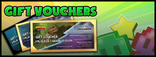 Looking for a great gift for someone special?  Holoverse now has gift cards that you can buy online or at the store counter! These are a great birthday gift!  You can get a gift card for single session or for a group. When your gift recipient redeems their gift card, they will even receive 3 extra game credits per person!